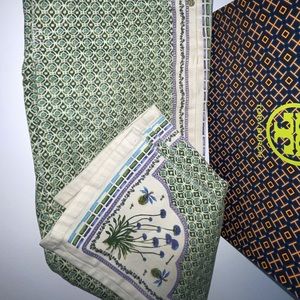 Tory Burch Green, Beige and Flower Printed Jeans